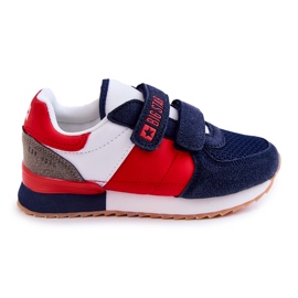 Dětská sportovní obuv Memory Foam Big Star JJ374256 Navy Blue-Red bílý červený námořnická modř