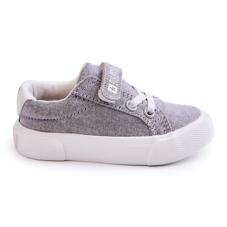 Dětské nízké tenisky na suchý zip Big Star JJ374107 Grey šedá