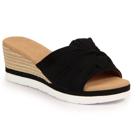 Pantofle na klínku Potocki W WOL71A černé černá Pantofle na klínku Potocki W WOL71A černé černá