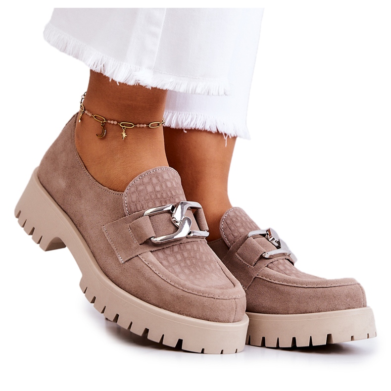 PL5 Módní Suede Loafers Tmavě béžové boty Rayhan béžový
