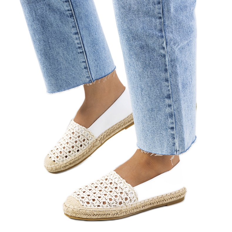 Kiomi Ecru Espadrilky pletené bílý