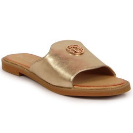 Zlaté pantofle s ozdobou Filippo W PAW344B zlatý Zlaté pantofle s ozdobou Filippo W PAW344B zlatý