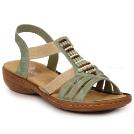 Zelené elastické sandály Rieker W RKR512 zelený