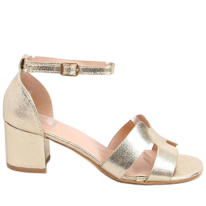 Nabila Gold sandály na vysokém podpatku zlatý