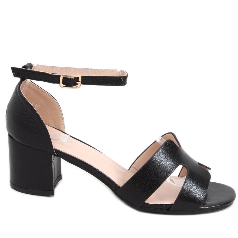 Nabila Black sandály na vysokém podpatku černá Nabila Black sandály na vysokém podpatku černá