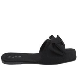 Nisha Black Square Sole Slides černý
