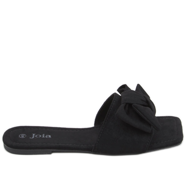 Nisha Black Square Sole Slides černá