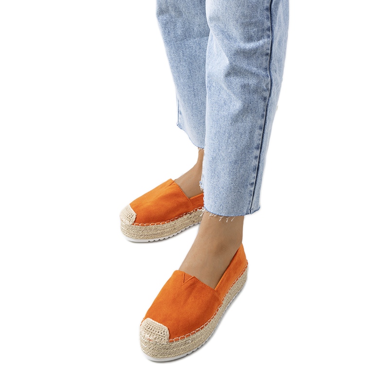 Oranžové espadrilky na platformě Dione oranžový