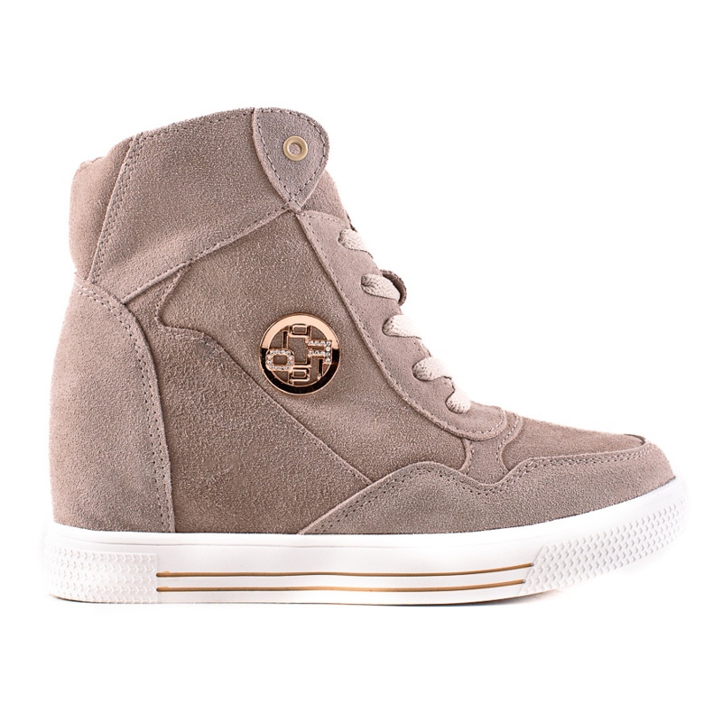 Filippo Kožené tenisky na klínku béžový