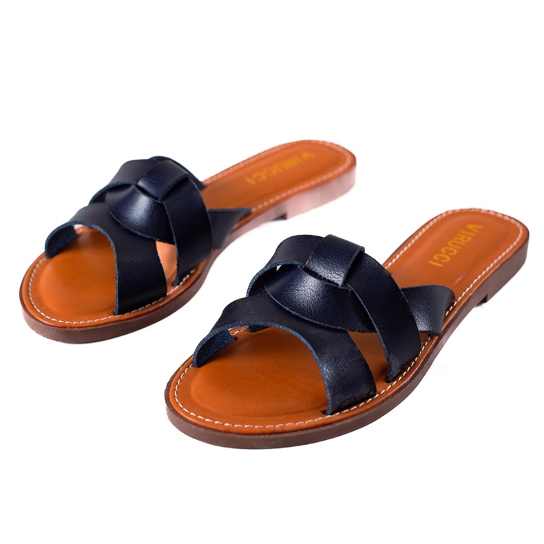 TRENDI Ležérní pantofle v námořnické modré námořnická modrá