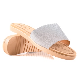 TRENDI Třpytivé pantofle stříbro