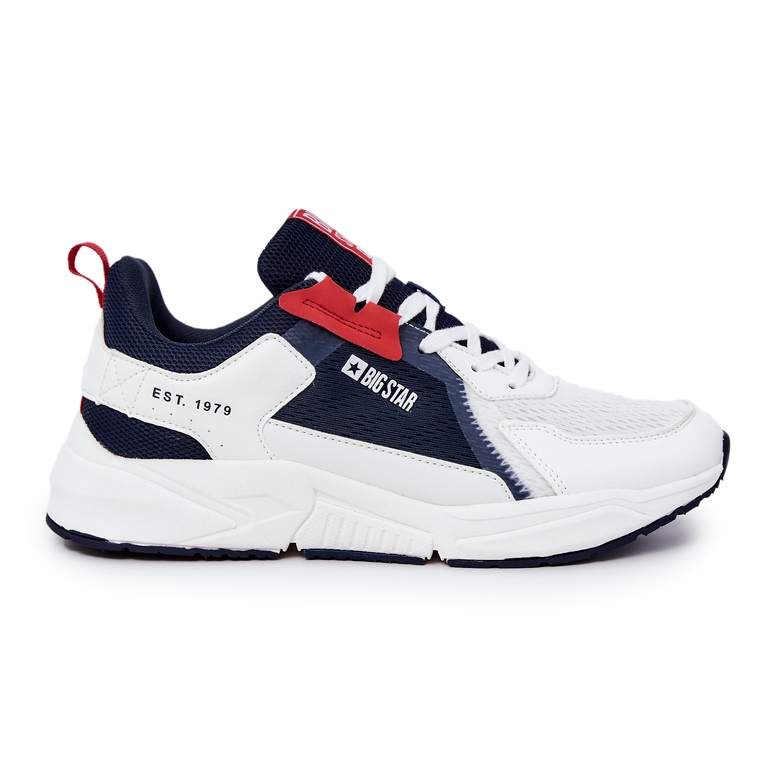 Pánská sportovní obuv Sneakers Big Star JJ174399 White and Navy blue bílý námořnická modrá
