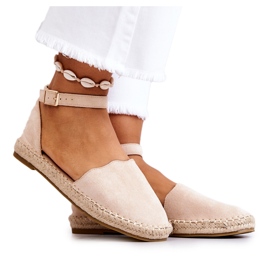 PE1 Dámské espadrilky se sponou Světle béžové Bonetti hnědý PE1 Dámské espadrilky se sponou Světle béžové Bonetti hnědý