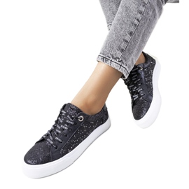 Černé lesklé tenisky Kramer černý