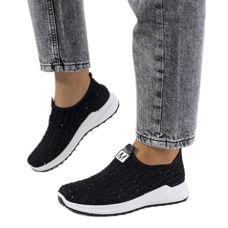 Černé tenisky s kubickými zirkony Maasje černá