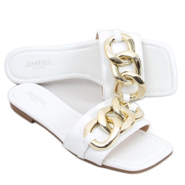 Pantofle s řetízkem Jasira White bílý Pantofle s řetízkem Jasira White bílý