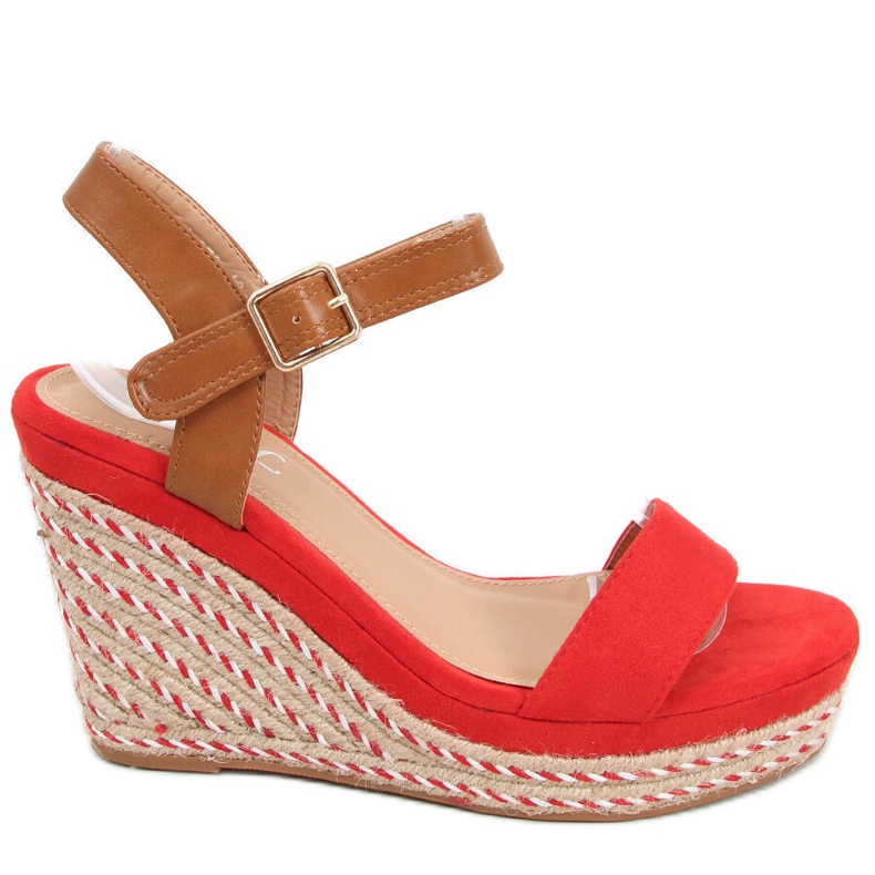 Sandály na klínku Zahia Red červené