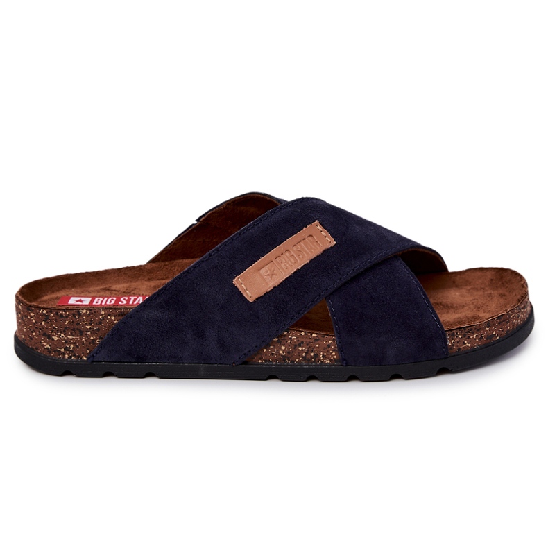 Pánské pohodlné pantofle Big Star JJ176008 Navy Blue námořnická modrá