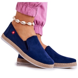 Dámské espadrilky Slip-On Big Star JJ276003 Navy Blue námořnická modř