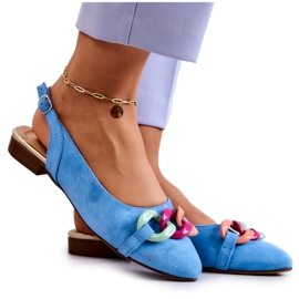 Lewski Shoes Semišové balerínky s řetízkem Lewski Boty 3125 Blue modrý Lewski Shoes Semišové balerínky s řetízkem Lewski Boty 3125 Blue modrý