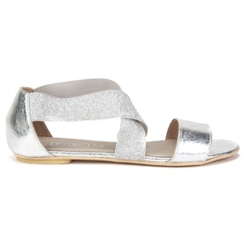 Sandály Filippo DS780 / 19 Si Silver stříbro šedá zlatý žluť
