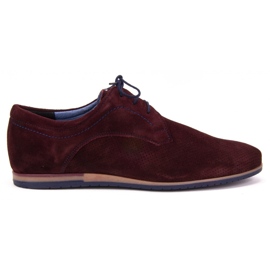Boty Filippo 731 Bordo velur s perforací červený