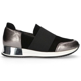 Boty Filippo 018 Black Suede / Nickel černý stříbro