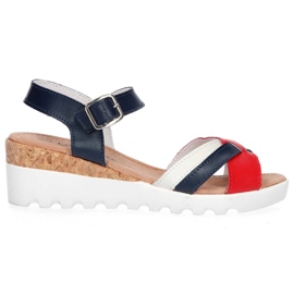 Sandály Filippo DS1273 / 20 Nv Rd Navy Red bílý červený námořnická modř