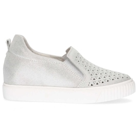 Kožené boty Filippo DP1398 / 20 Si stříbrné stříbrný