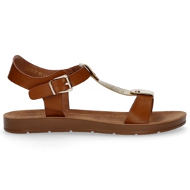 Hnědé sandály Filippo DS105 / 20 Br hnědý žluť