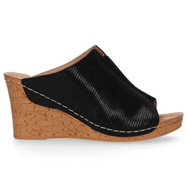 Kožené pantofle Filippo DK786 / 20 Bk černé černý