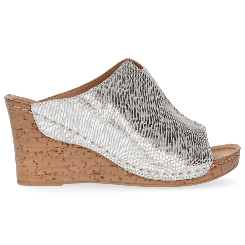 Kožené pantofle Filippo DK786 / 20 Si stříbrné stříbrný