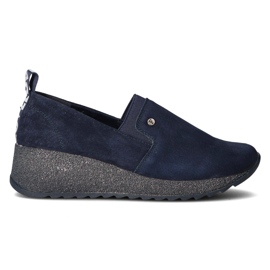 Kožené tenisky Filippo DP1500 / 20 Nv T tmavě modrá námořnická modrá