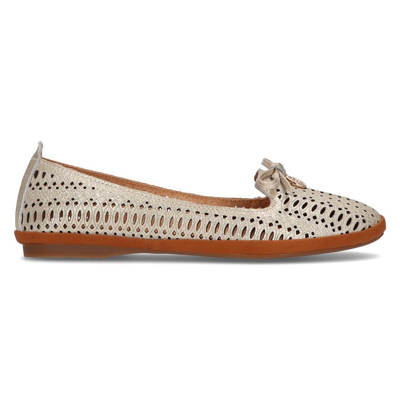 Kožený prolamovaný lords Filippo DP2034 / 21 Go golden zlatý