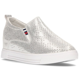 Kožené boty Filippo DP1356 / 21 Si stříbrná stříbrný Kožené boty Filippo DP1356 / 21 Si stříbrná stříbrný