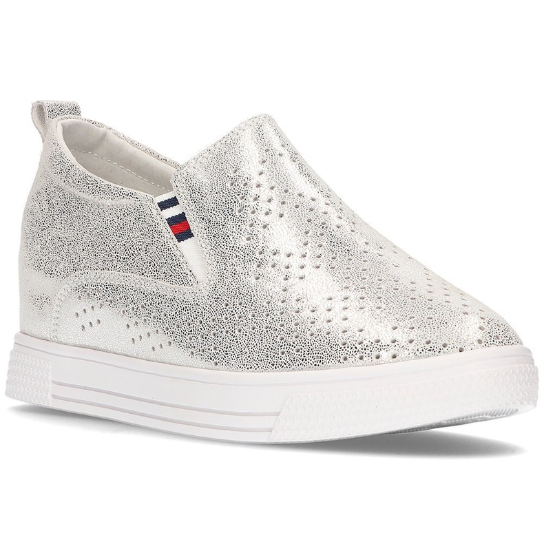 Kožené boty Filippo DP1356 / 21 Si stříbrná stříbrný