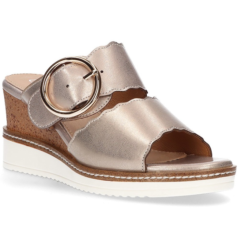 Zlaté pantofle na klínku Filippo DK2078 / 21 Go zlatý