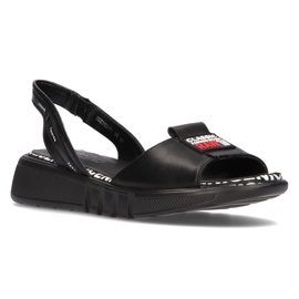 Černé sandály na klínku Filippo DS2352 / 21 Bk černý