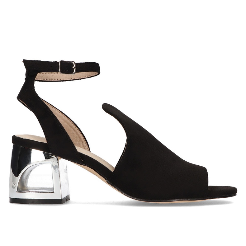 Černé sandály na podpatku Filippo DS2107 / 21 Bk černá