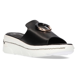 Filippo DK2318 / 21 Bk černé pantofle bílý černý