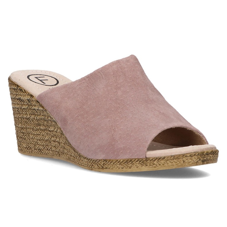 Kožené pantofle Filippo DK2143 / 21 Sd vřes-béžové vícebarevný růžový