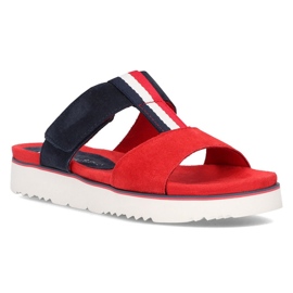 Kožené pantofle Filippo DK2170 / 21 Rd Nv červený námořnická modř