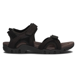 Kožené pánské sandály Filippo MS2306 / 21 Bk černé černá Kožené pánské sandály Filippo MS2306 / 21 Bk černé černá