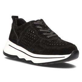 Filippo Kožené tenisky DP3171 / 21 Bk černé černý