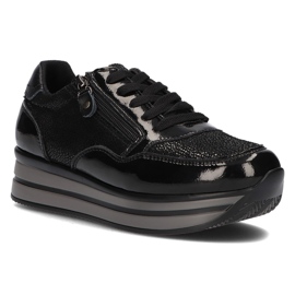 Kožené tenisky Filippo DP3152 / 21 Bk Black černý
