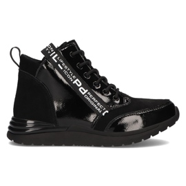 Kožené tenisky Filippo DP3062 / 21 Bk Black černý