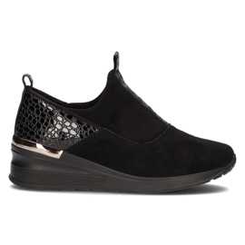 Kožené tenisky Filippo DP1689 / 22 Bk Bk Black černá Kožené tenisky Filippo DP1689 / 22 Bk Bk Black černá