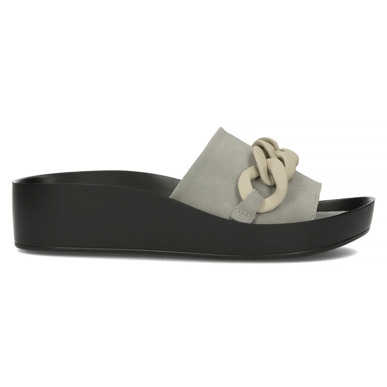 Kožené pantofle Filippo DK3593 / 22 Gr šedé šedá