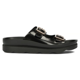 Kožené pantofle Filippo DK3599 / 22 Bk černé černý