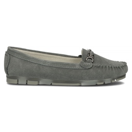 Kožené mokasíny Filippo DP1202 / 22 Gr šedé šedá Kožené mokasíny Filippo DP1202 / 22 Gr šedé šedá